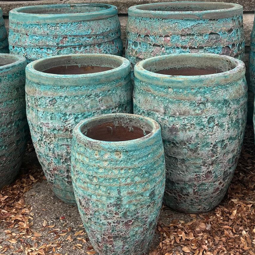 Atlantis Ribbed Jar Green