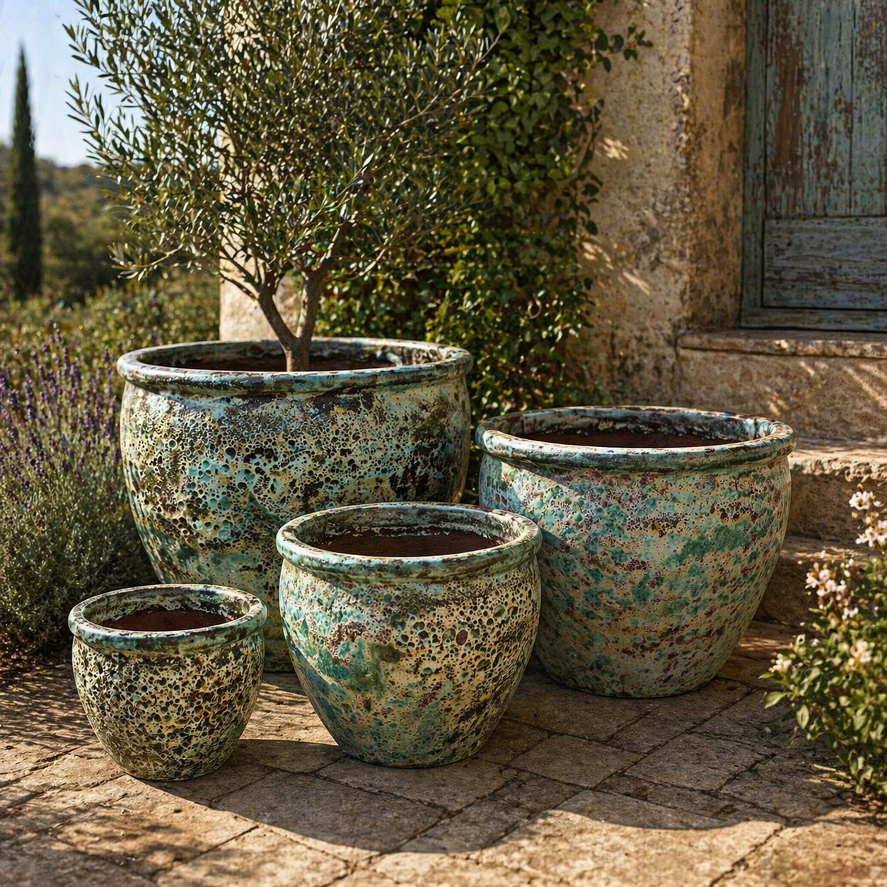 Atlantis Low Jar Green Brown