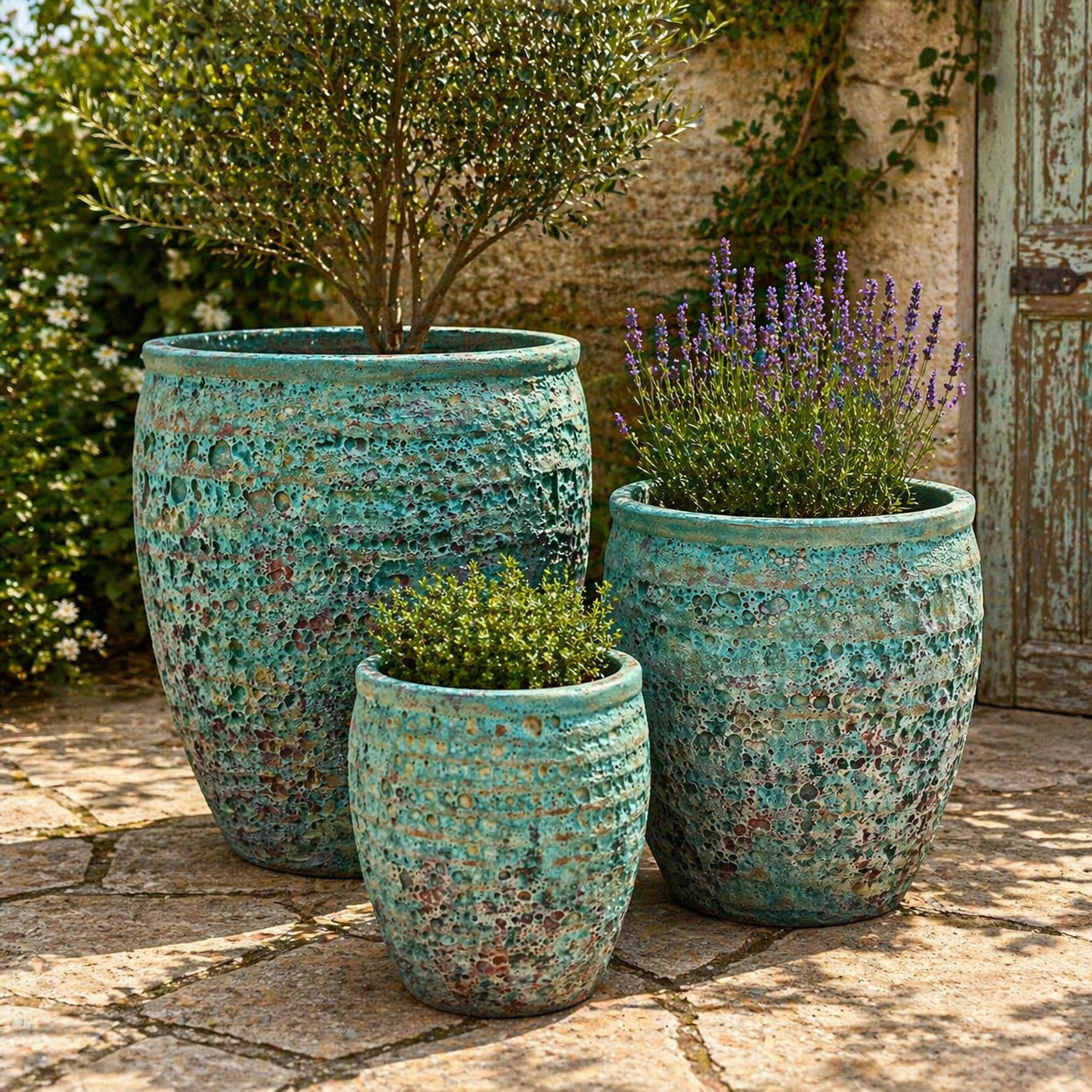 Atlantis Ribbed Jar Green