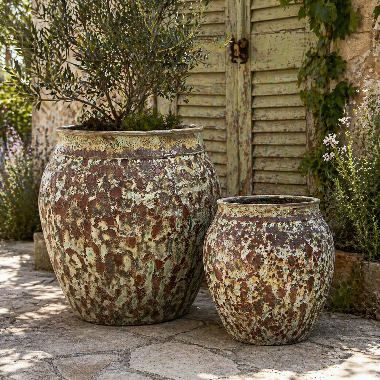 Atlantis Wide Jar Green Brown