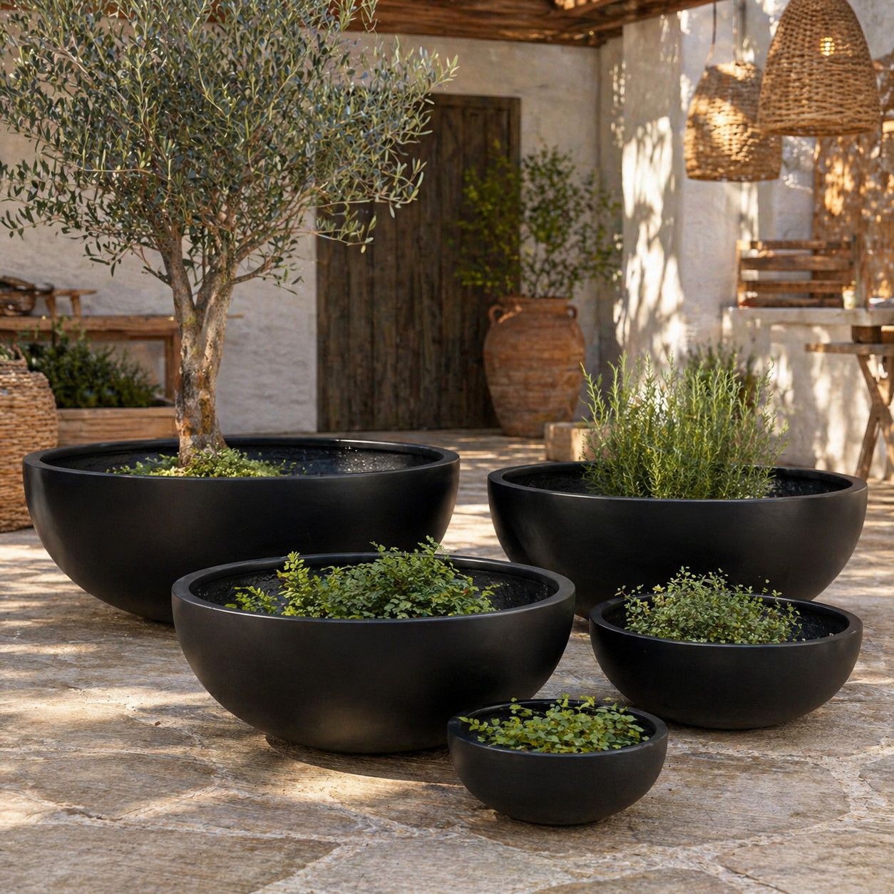 Cedar Wide Bowl Black