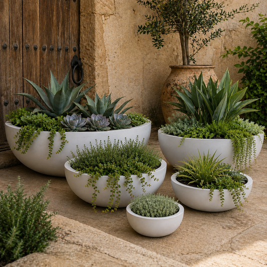 Cedar Wide Bowl White