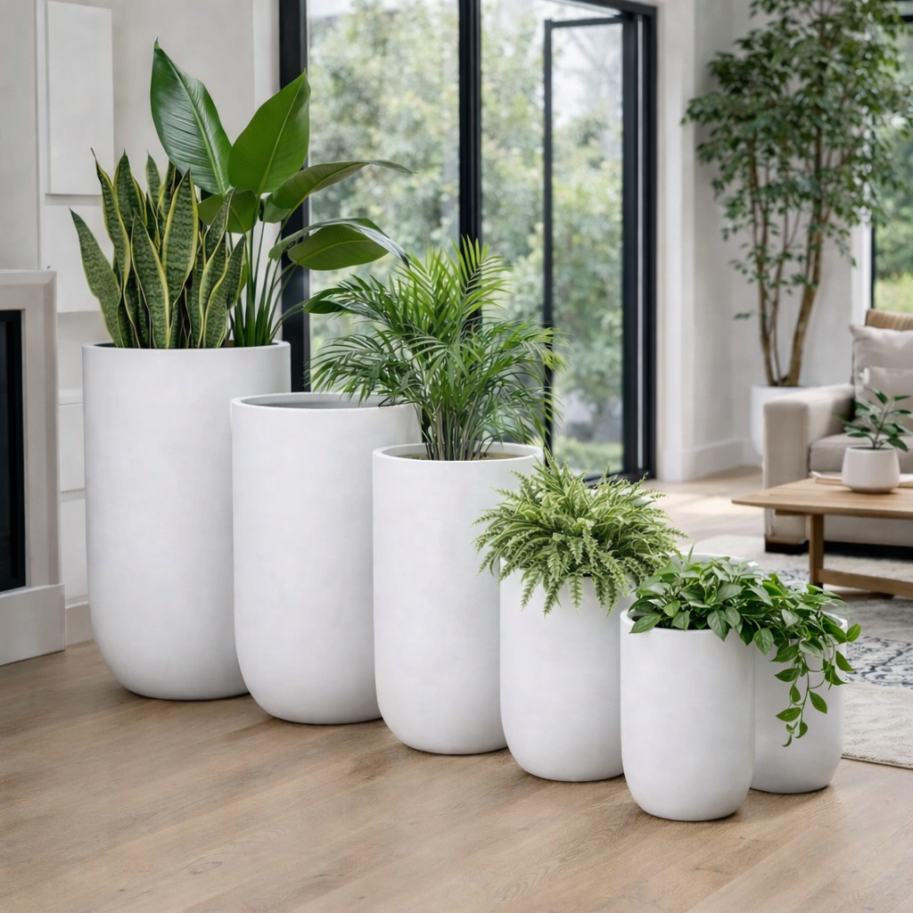 Tuscan Tall Cylinder White
