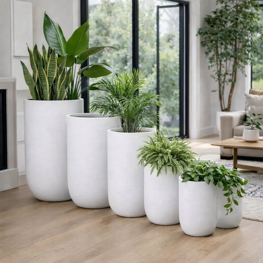 Tuscan Tall Cylinder White