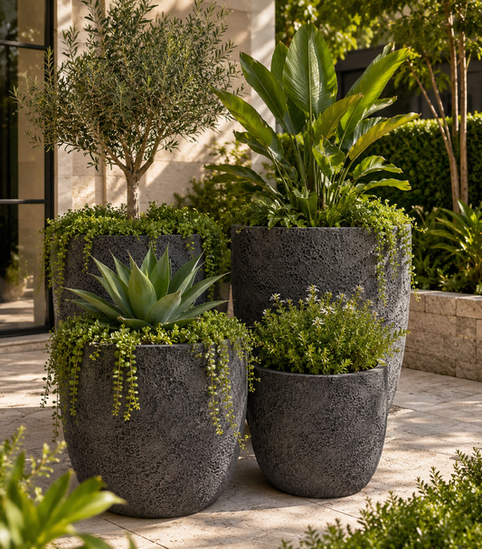 Senera Egg Pot Volcano Dark Grey