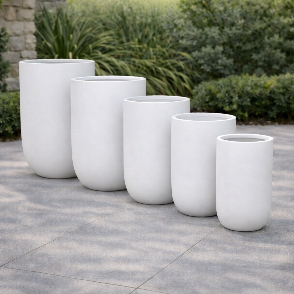 Tuscan Tall Cylinder White