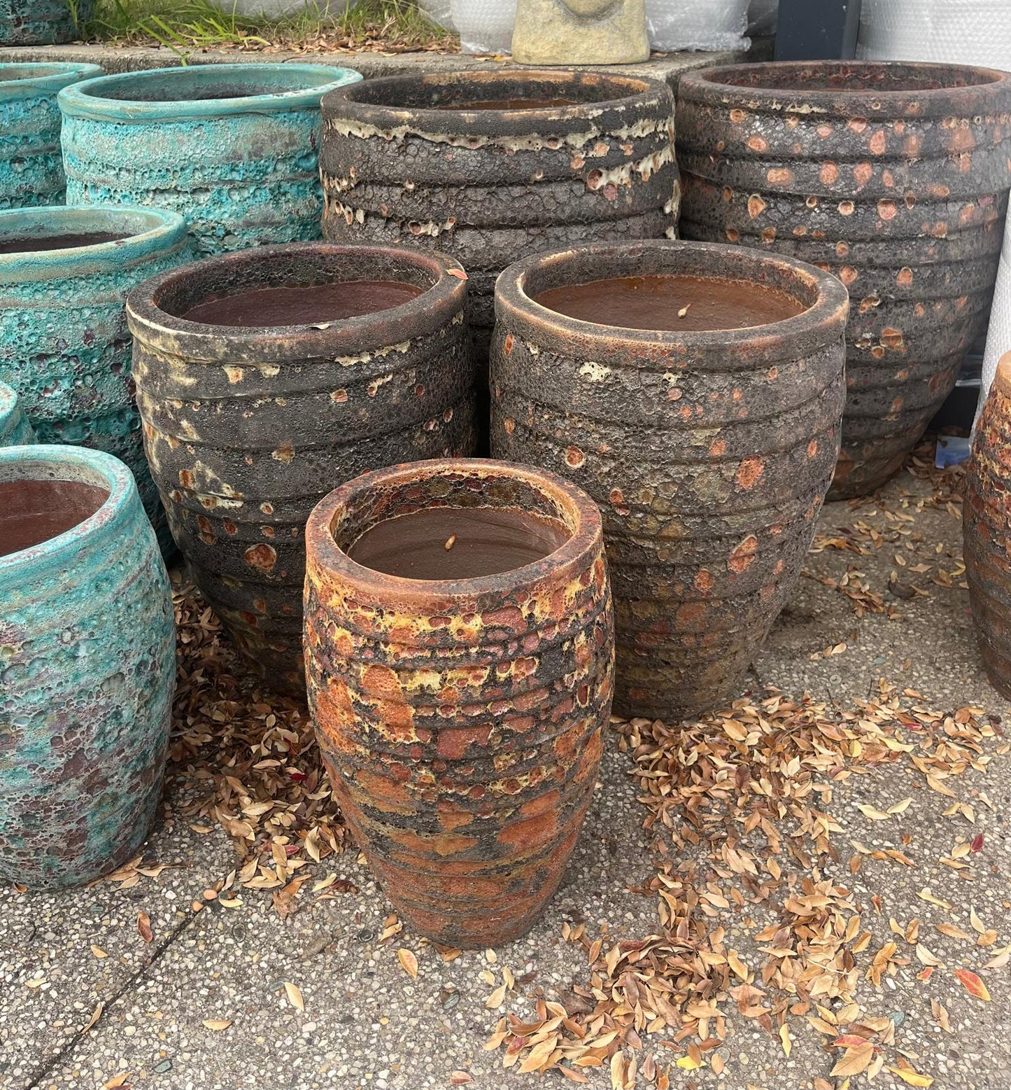 Atlantis Ribbed Jar Rust